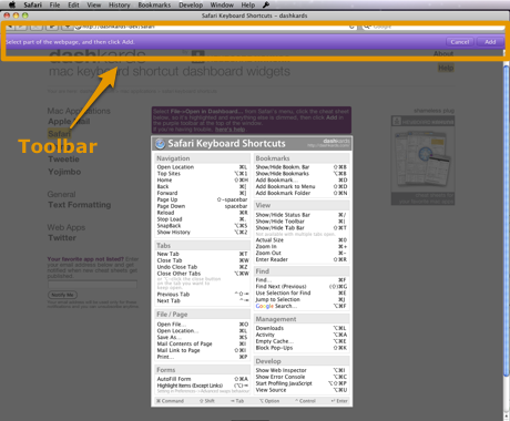 A purple toolbar appears and parts of the page are dimmed.